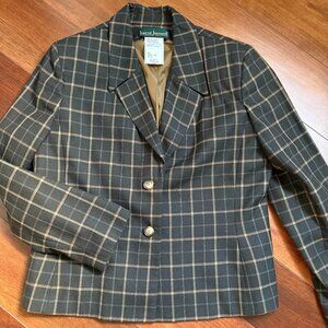 Harve Benard Vintage Womens Blazer Size 16 100% Wool Green Plaid